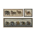 A GROUP OF THREE INDIAN MINIATURES OF ANIMALS