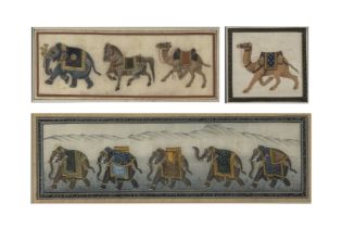 A GROUP OF THREE INDIAN MINIATURES OF ANIMALS