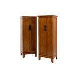 A PAIR OF MODERN CHINESE ELM CABINETS