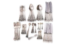 A PART SERVICE OF INDONESIAN SILVER FLATWARE
