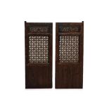 A PAIR OF LATTICE WINDOW PANELS