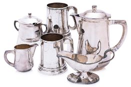 A GROUP OF WMF AND ENGLISH SILVER PLATED ITEMS