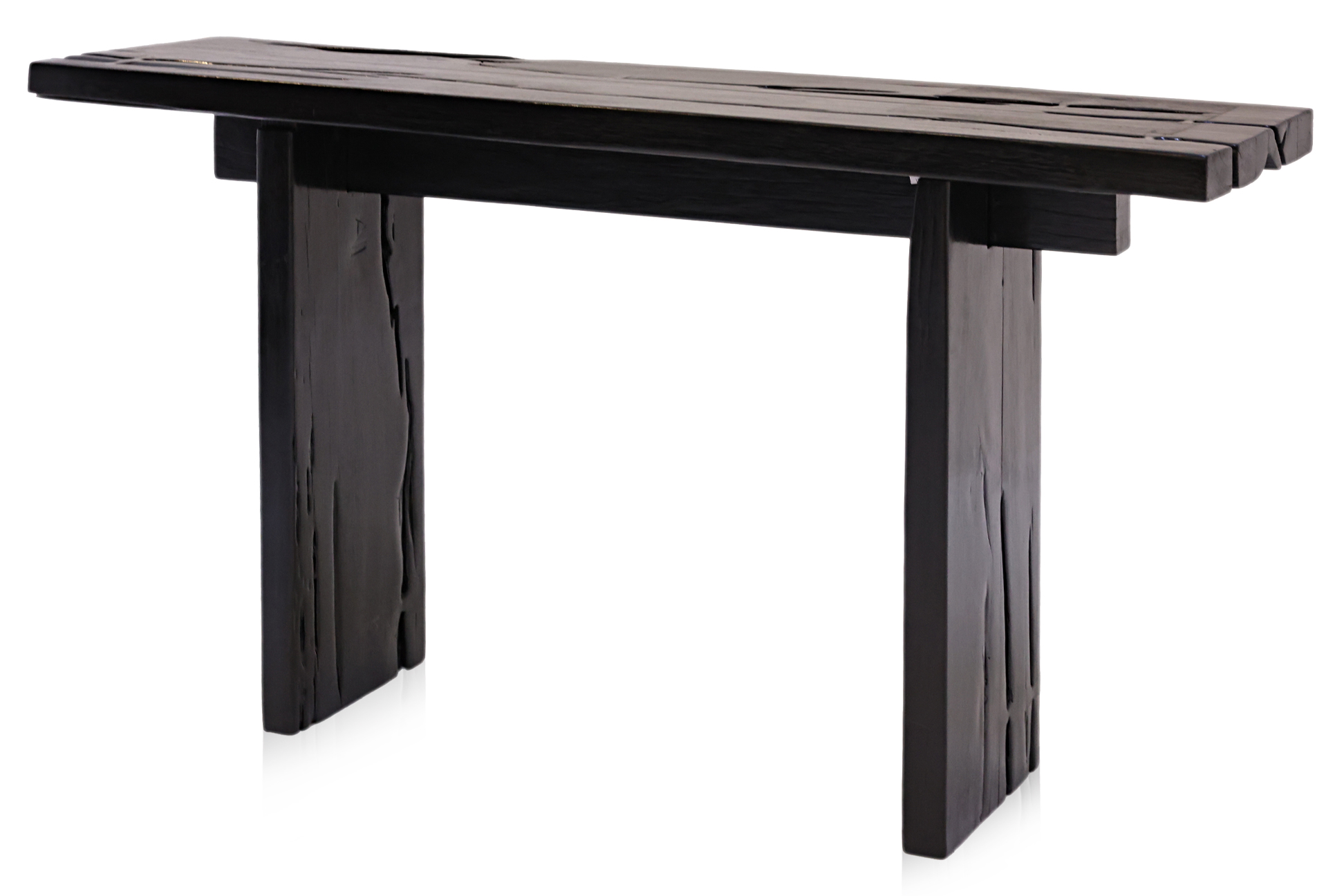 A MODERN ASIAN HARDWOOD CONSOLE TABLE