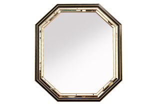 A EUROPEAN STYLE HEXAGONAL GILTWOOD MIRROR