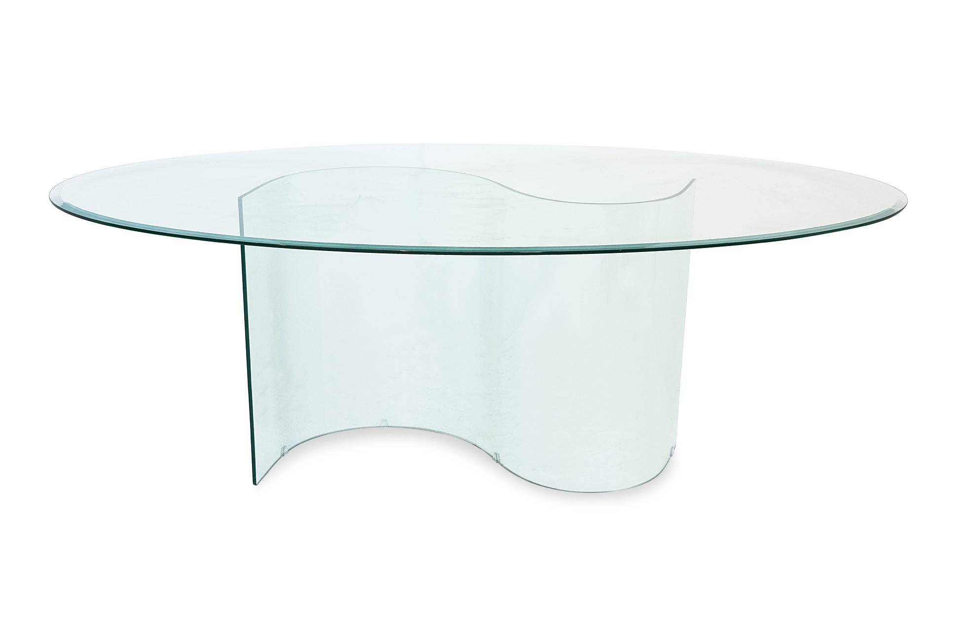 A GLASS DINING TABLE - Image 3 of 3