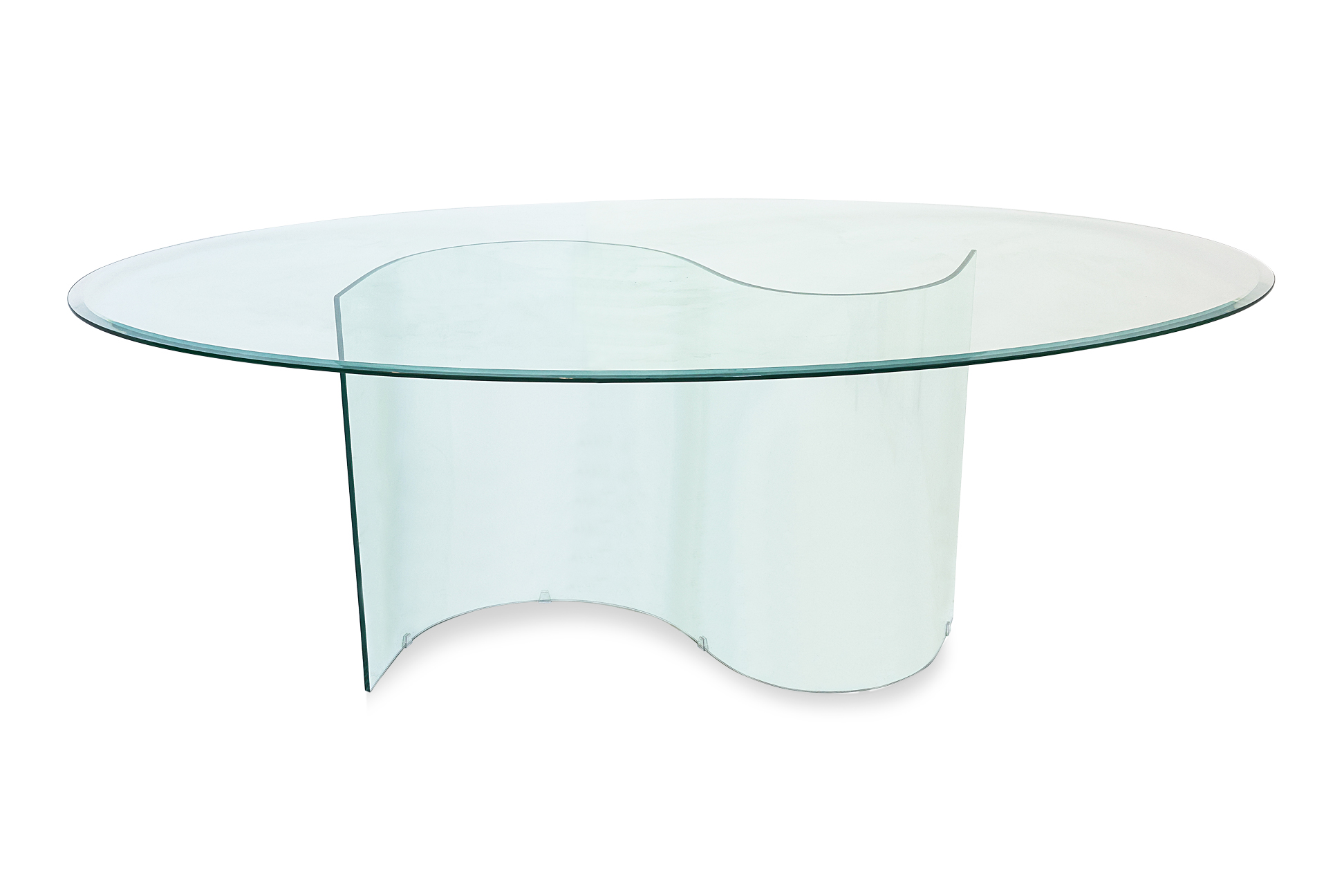 A GLASS DINING TABLE