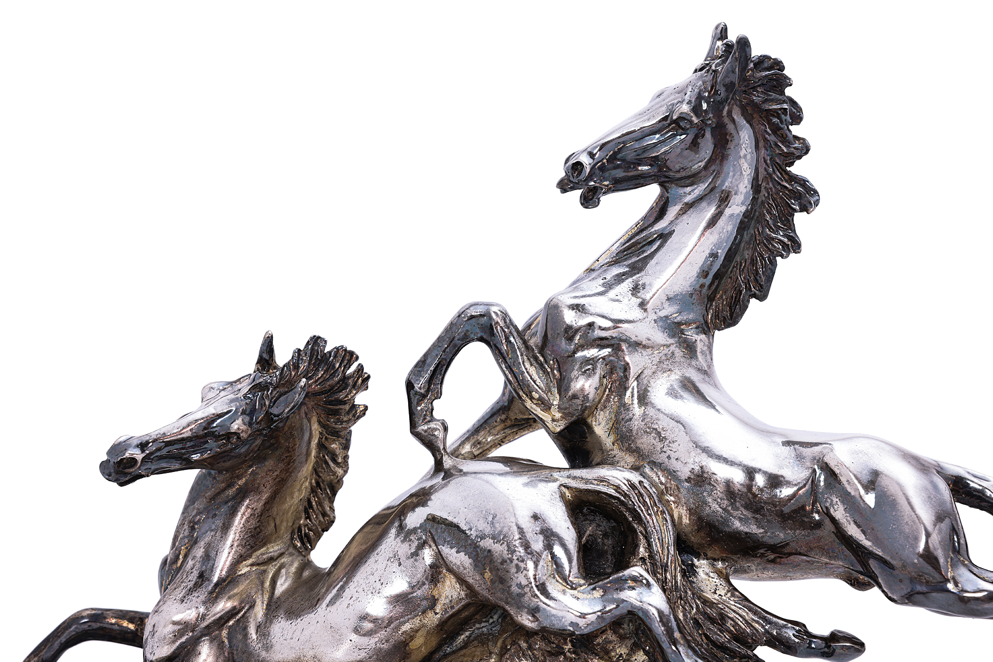 AN ITALIAN SILVER FIGURE OF HORSES BY A. BELCARI - Image 3 of 3