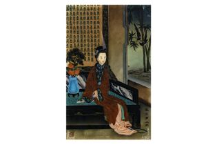 A CHINESE EXPORT REVERSE GLASS PAINTING