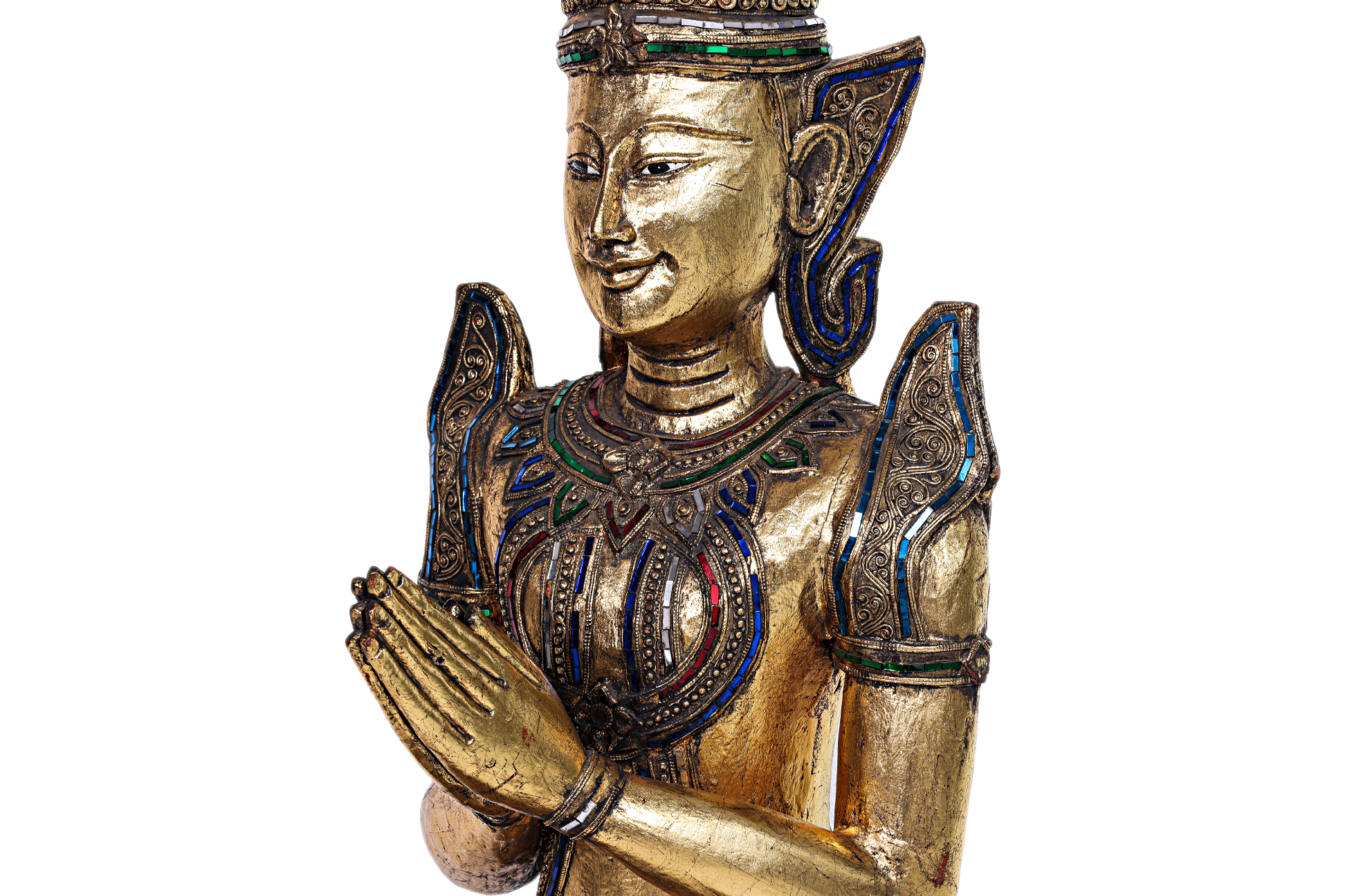 A THAI GILTWOOD FIGURE OF BUDDHA - Image 3 of 3