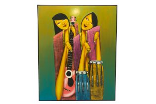ODETTE CAGANDAHAN (FILIPINO, B.1986) LADIES WITH INSTRUMENTS
