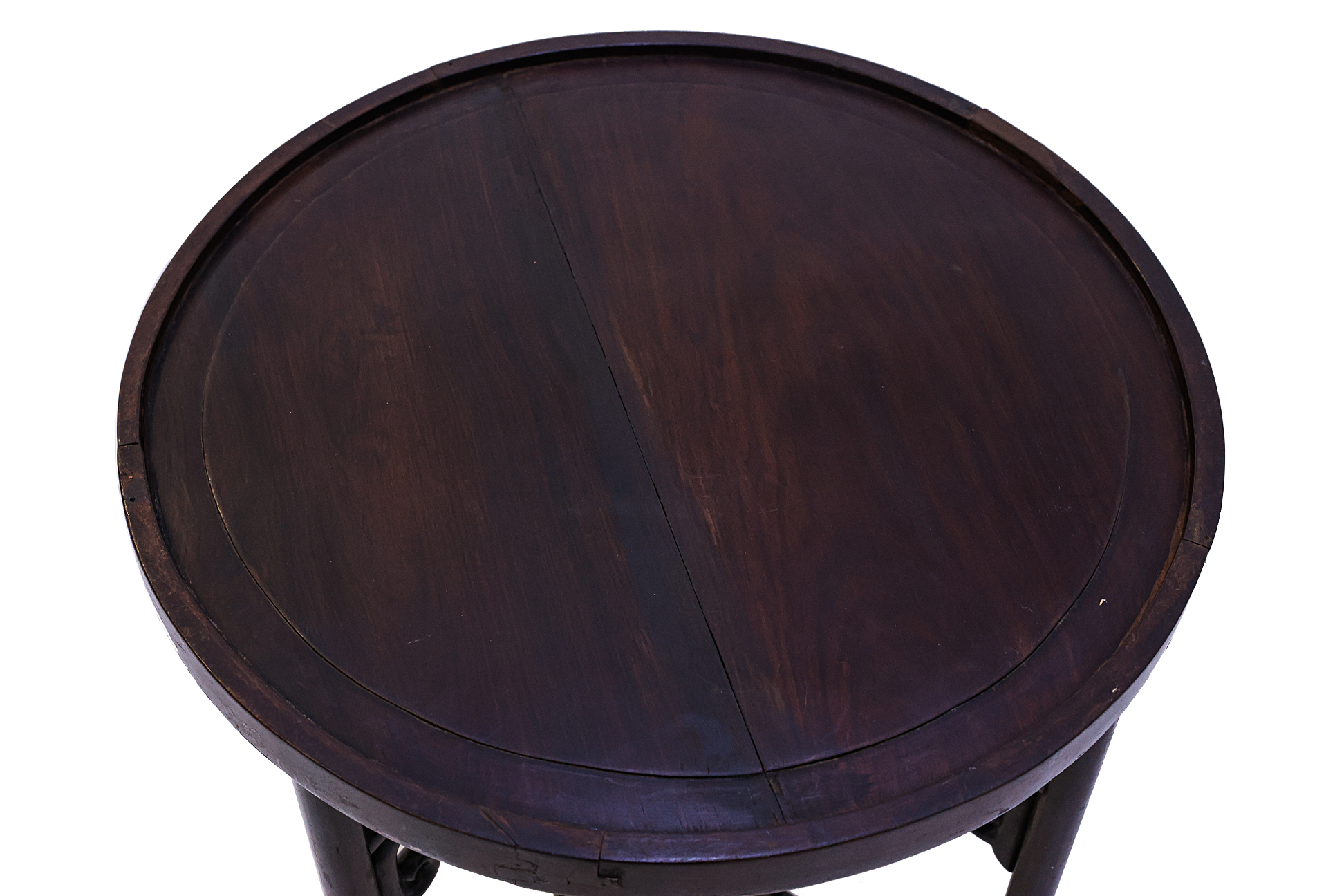 A CIRCULAR HARDWOOD FOLDING TABLE - Image 2 of 3