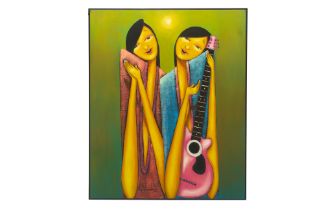 ODETTE CAGANDAHAN (FILIPINO, B.1986) - LADIES WITH A GUITAR