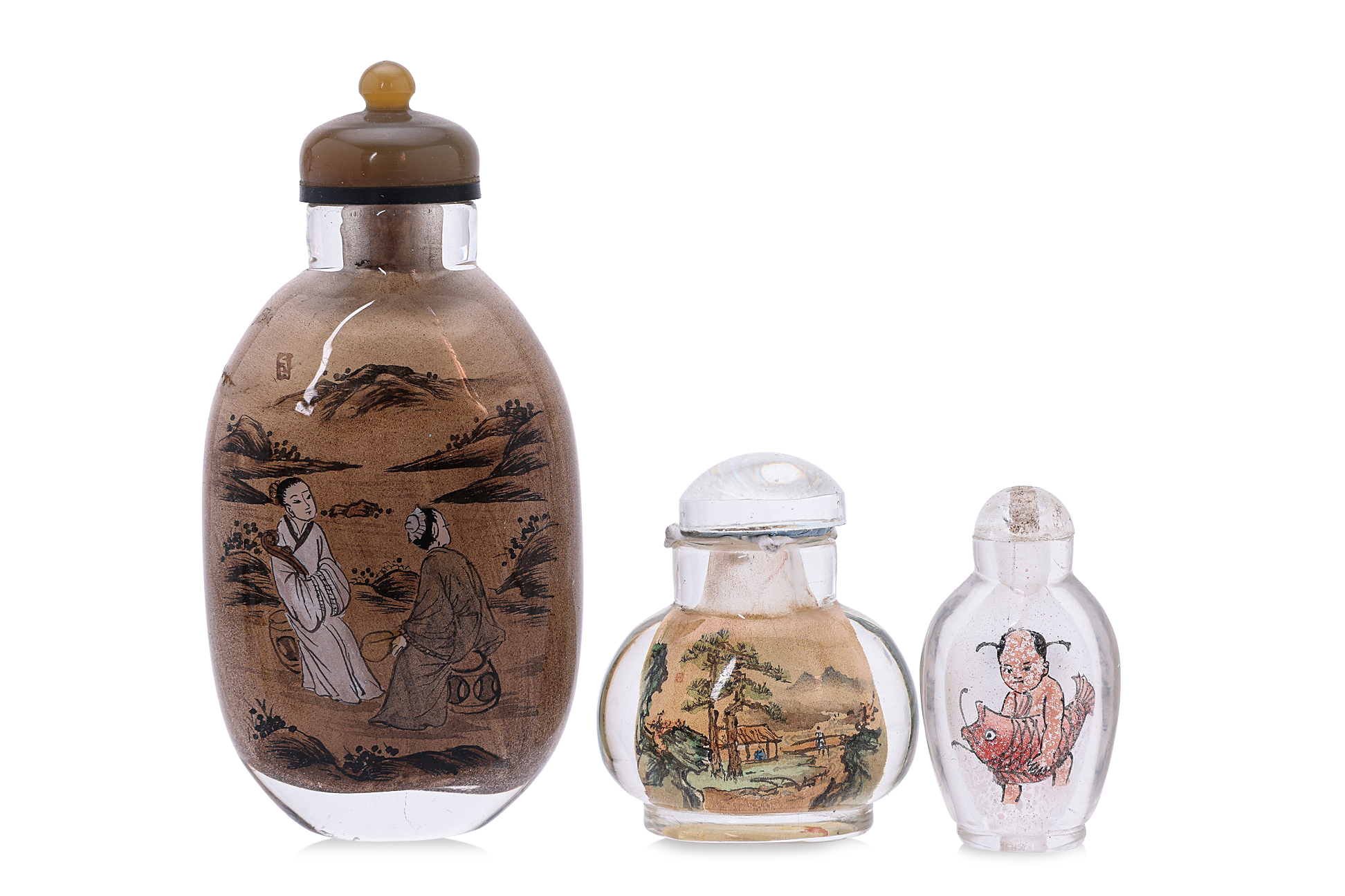 A GROUP OF 7 INSIDE PAINTED SNUFF BOTTLES - Image 2 of 3