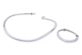 A 'TORUN' SILVER CHOKER WITH MATCHING BANGLE BY GEORG JENSEN