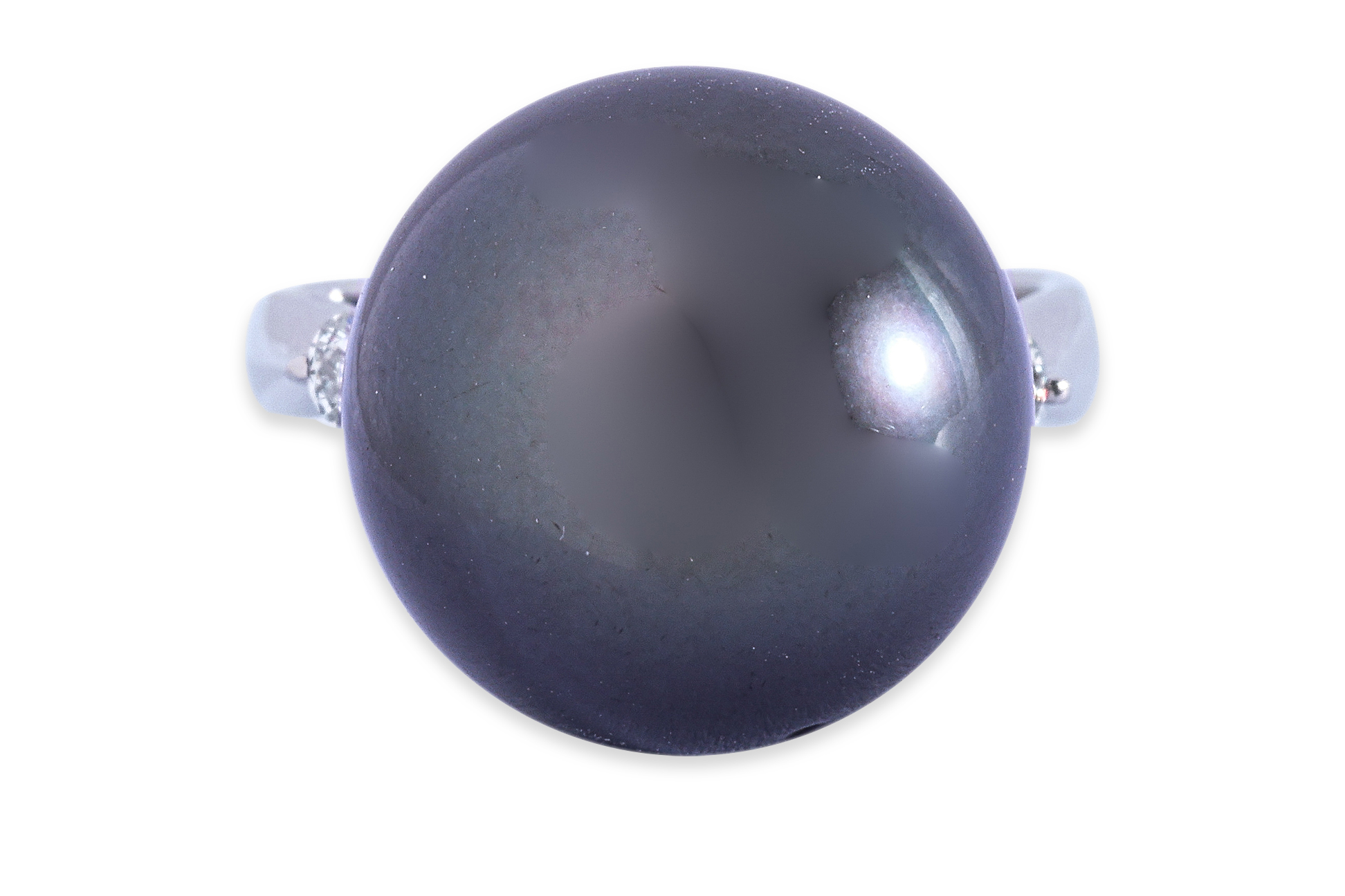 A CULTURED TAHITIAN PEARL AND DIAMOND RING - Bild 2 aus 3