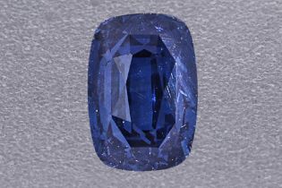 AN UNHEATED BLUE SAPPHIRE LOOSE GEM