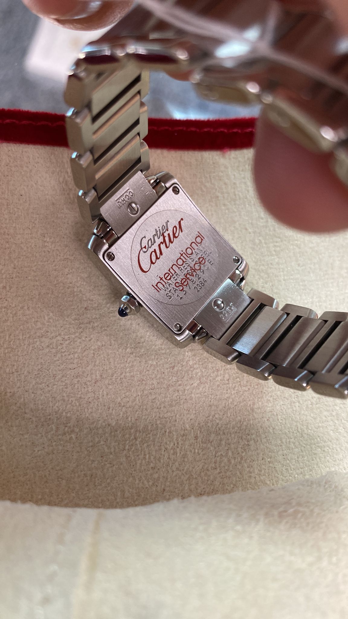 A CARTIER LADIES TANK FRANCAISE STAINLESS STEEL WATCH - Image 6 of 7