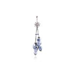 A CULTURED BAROQUE PEARL, SAPPHIRE AND DIAMOND PENDANT