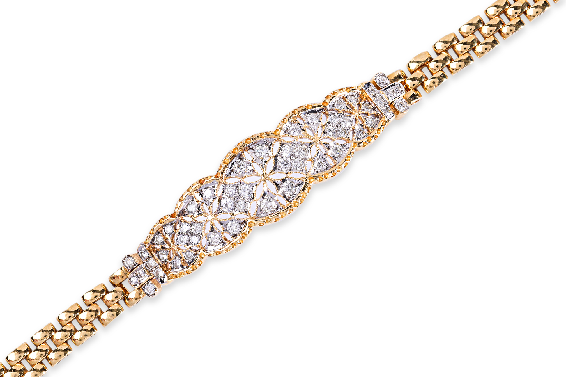 A DIAMOND 'FLORAL' BRACELET - Image 2 of 3