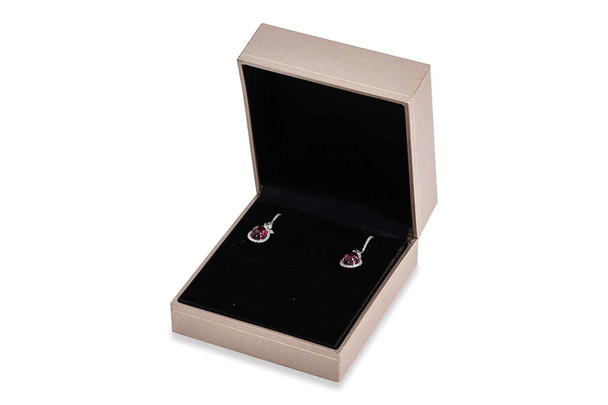 A PAIR OF PINK TOURMALINE AND DIAMOND EARRINGS - Image 4 of 4
