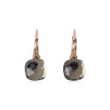 A PAIR OF PRASIOLITE 'NUDO PETIT' EARRINGS BY POMELLATO