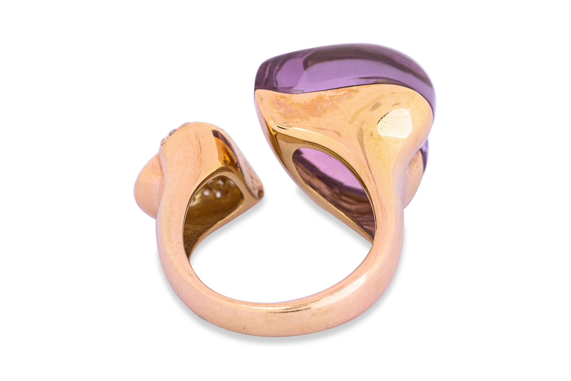 AN AMETHYST AND DIAMOND 'TOI ET MOI' RING - Image 3 of 5