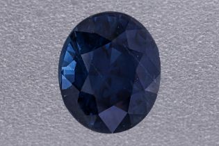 AN UNHEATED BLUE SAPPHIRE LOOSE GEM