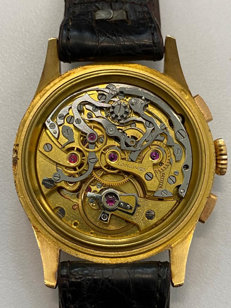 A LONGINES GOLD 13ZN FLYBACK CHRONOGRAPH WATCH - Image 6 of 10