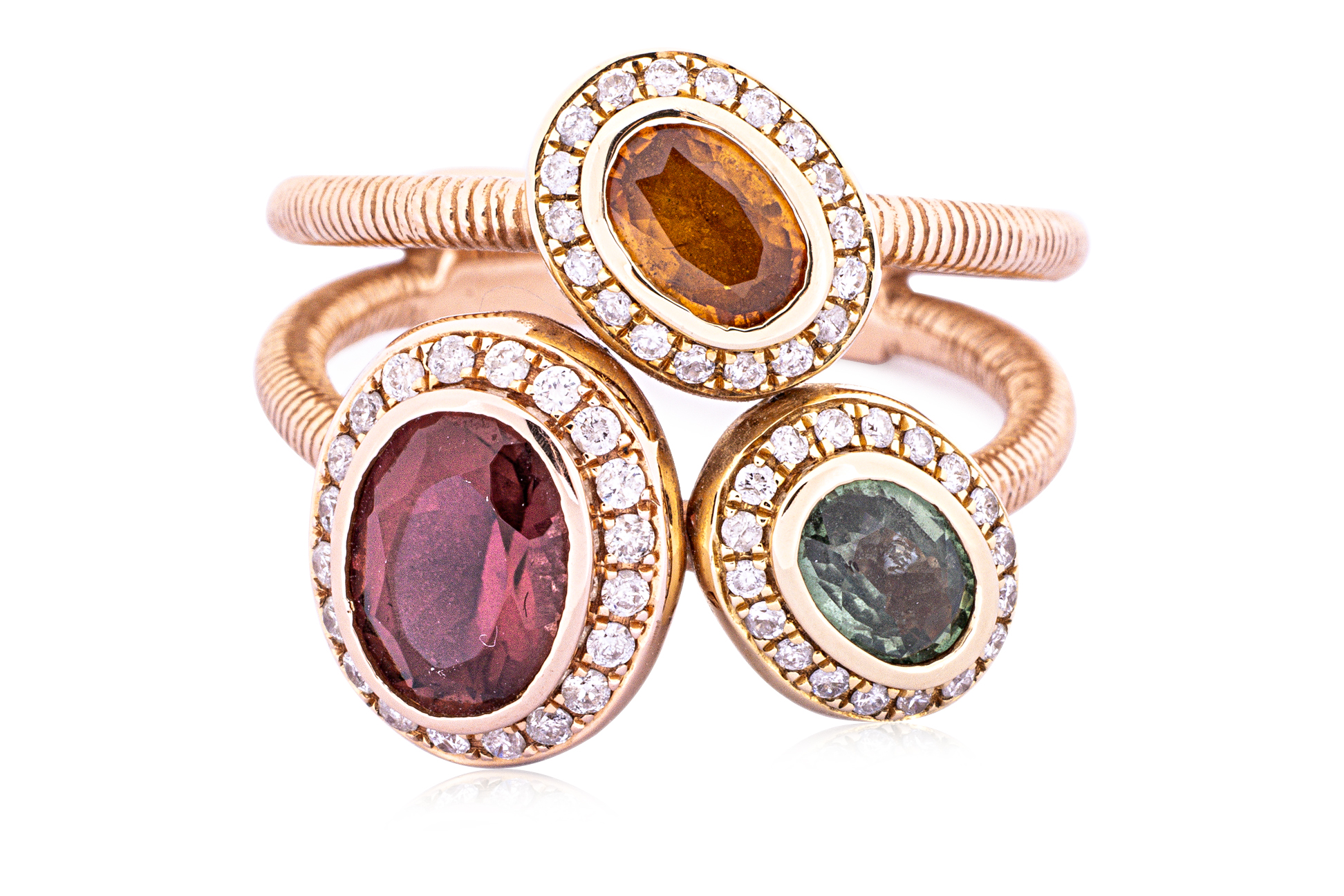 A MULTI COLOURED GEMSTONE AND DIAMOND RING - Bild 3 aus 4