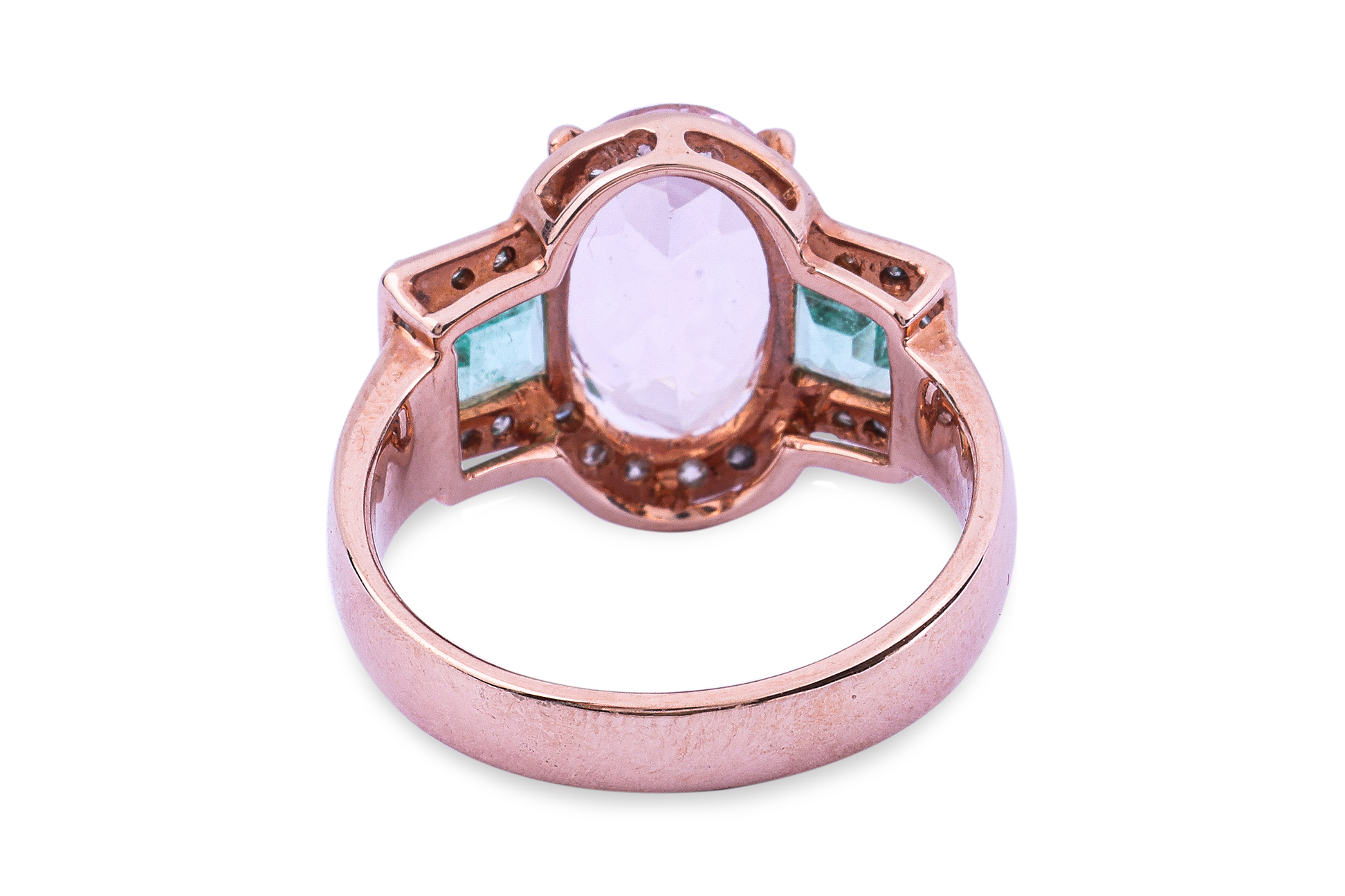 A MORGANITE, EMERALD AND DIAMOND RING - Image 3 of 4