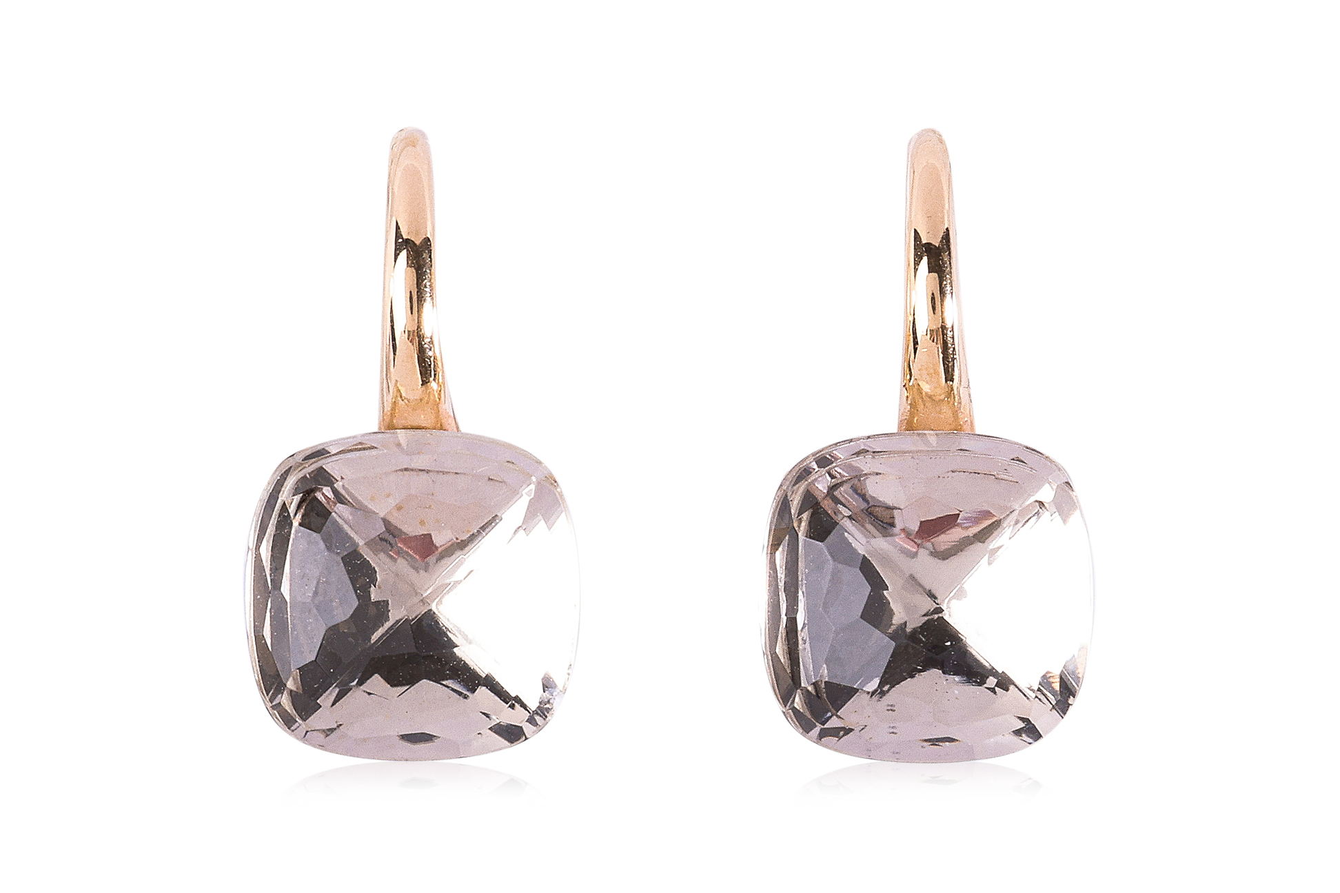 A PAIR OF PRASIOLITE 'NUDO' EARRINGS BY POMELLATO