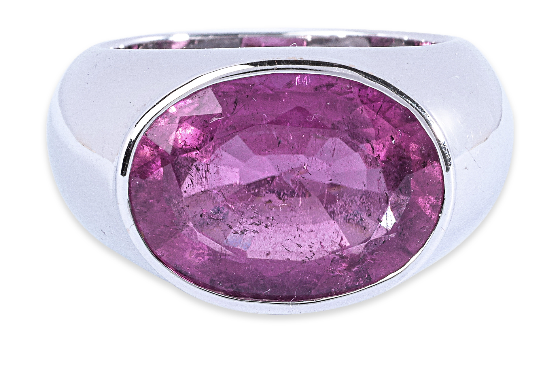 A PINK TOURMALINE AND WHITE GOLD RING - Image 2 of 4