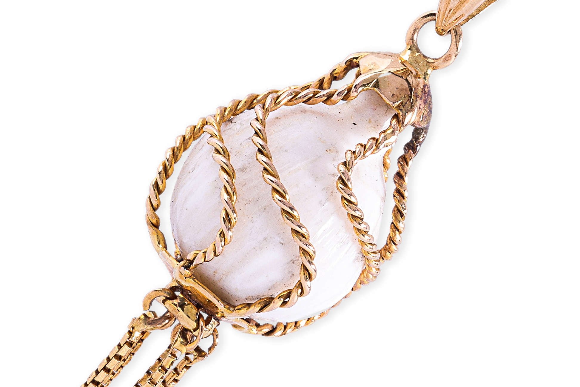 A WHITE STONE AND GOLD PENDANT - Image 2 of 2