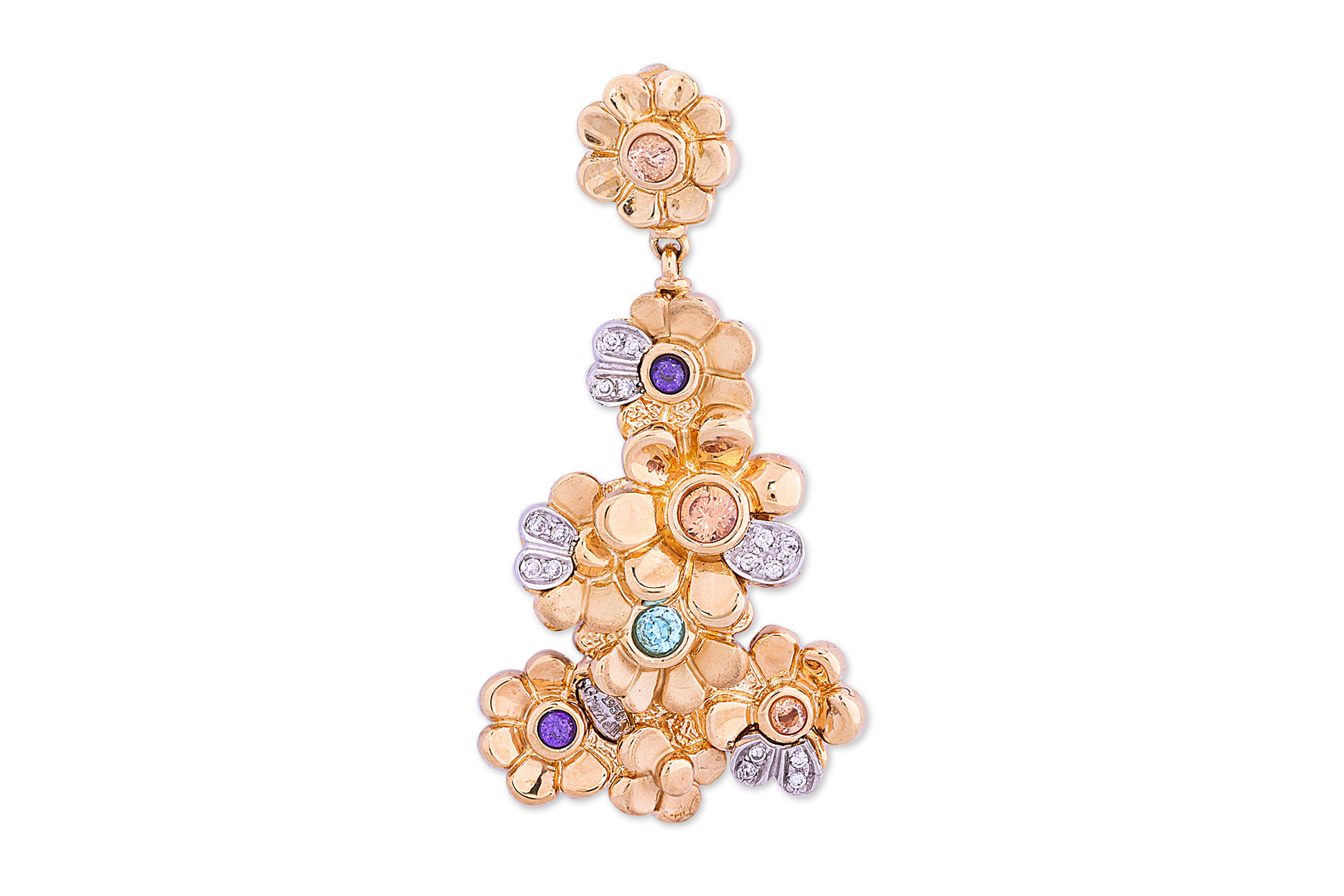 A MULTI STONE FLOWER PENDANT BY GRAZIELLA