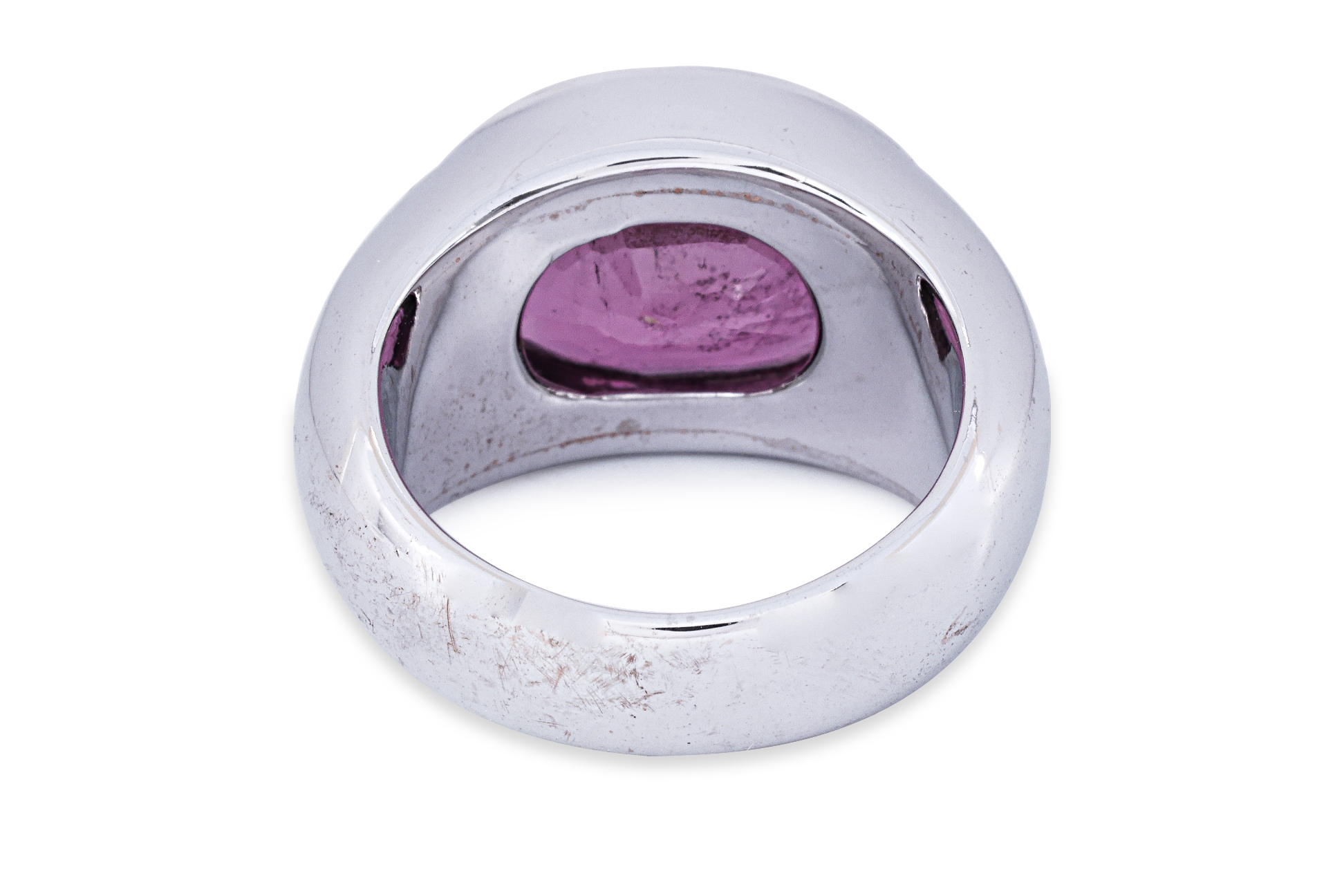 A PINK TOURMALINE AND WHITE GOLD RING - Image 3 of 4