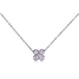 A DIAMOND 'CLOVER' PLATINUM NECKLACE BY TIFFANY & CO.