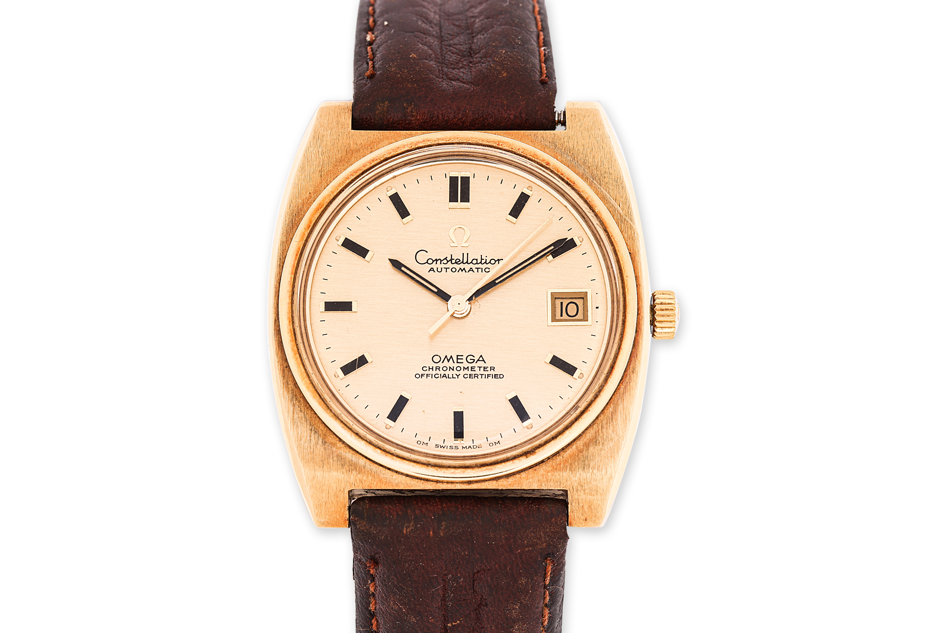 AN OMEGA GOLD CONSTELLATION AUTOMATIC WATCH