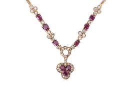 A RUBY AND DIAMOND NECKLACE