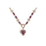 A RUBY AND DIAMOND NECKLACE