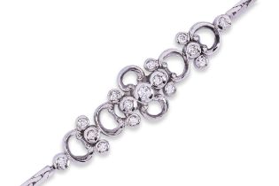 A DIAMOND AND WHITE GOLD BRACELET