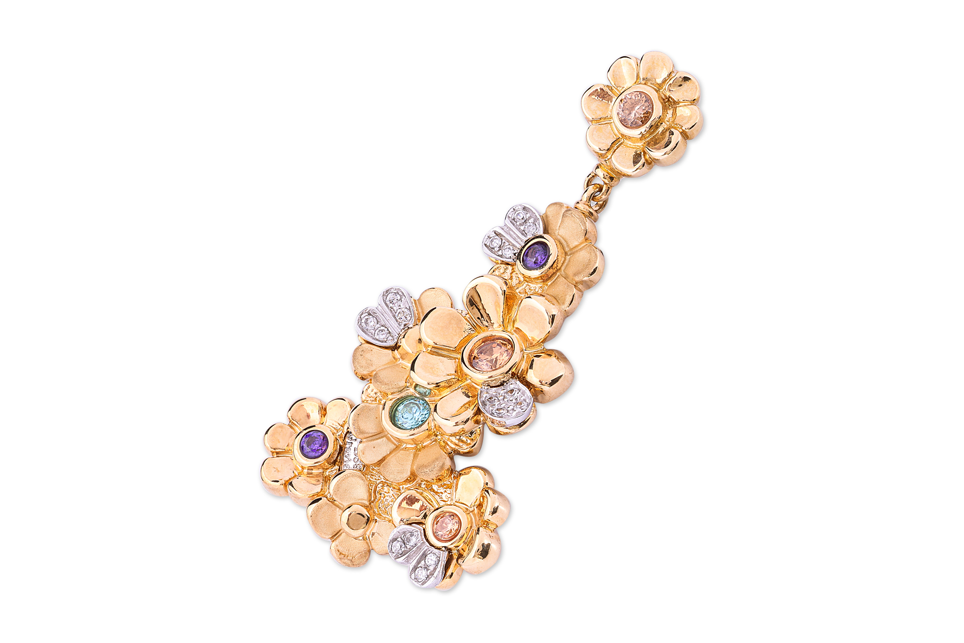 A MULTI STONE FLOWER PENDANT BY GRAZIELLA - Image 2 of 3