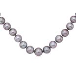 A CULTURED TAHITIAN PEARL STRAND NECKLACE