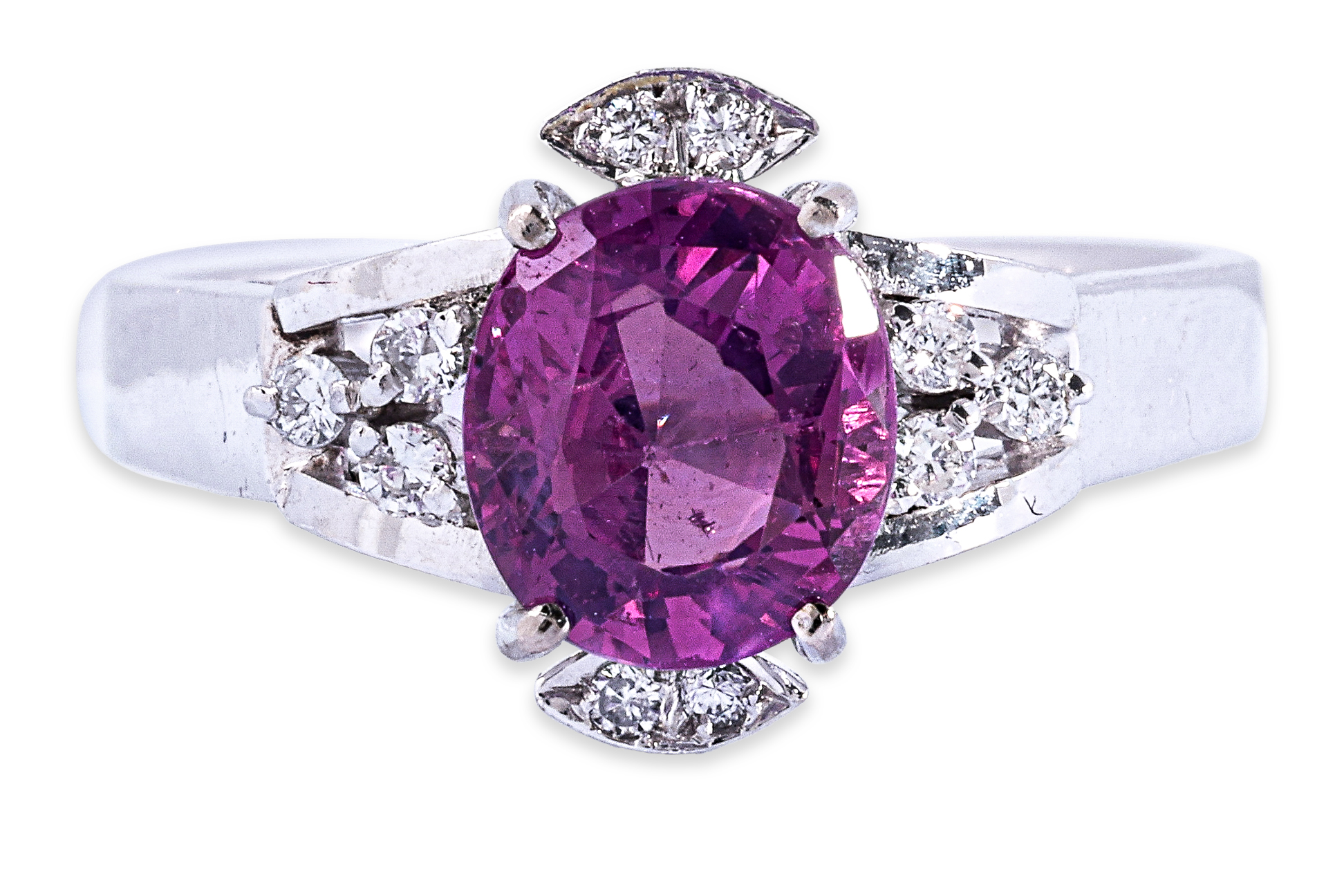 A PINK SAPPHIRE AND DIAMOND RING - Image 2 of 4