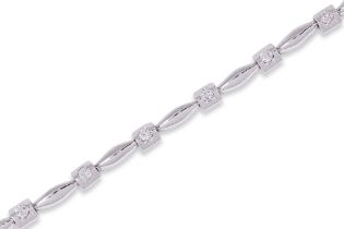 A DIAMOND AND WHITE GOLD BRACELET