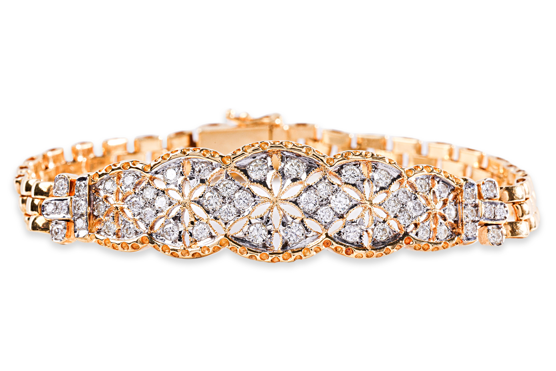 A DIAMOND 'FLORAL' BRACELET