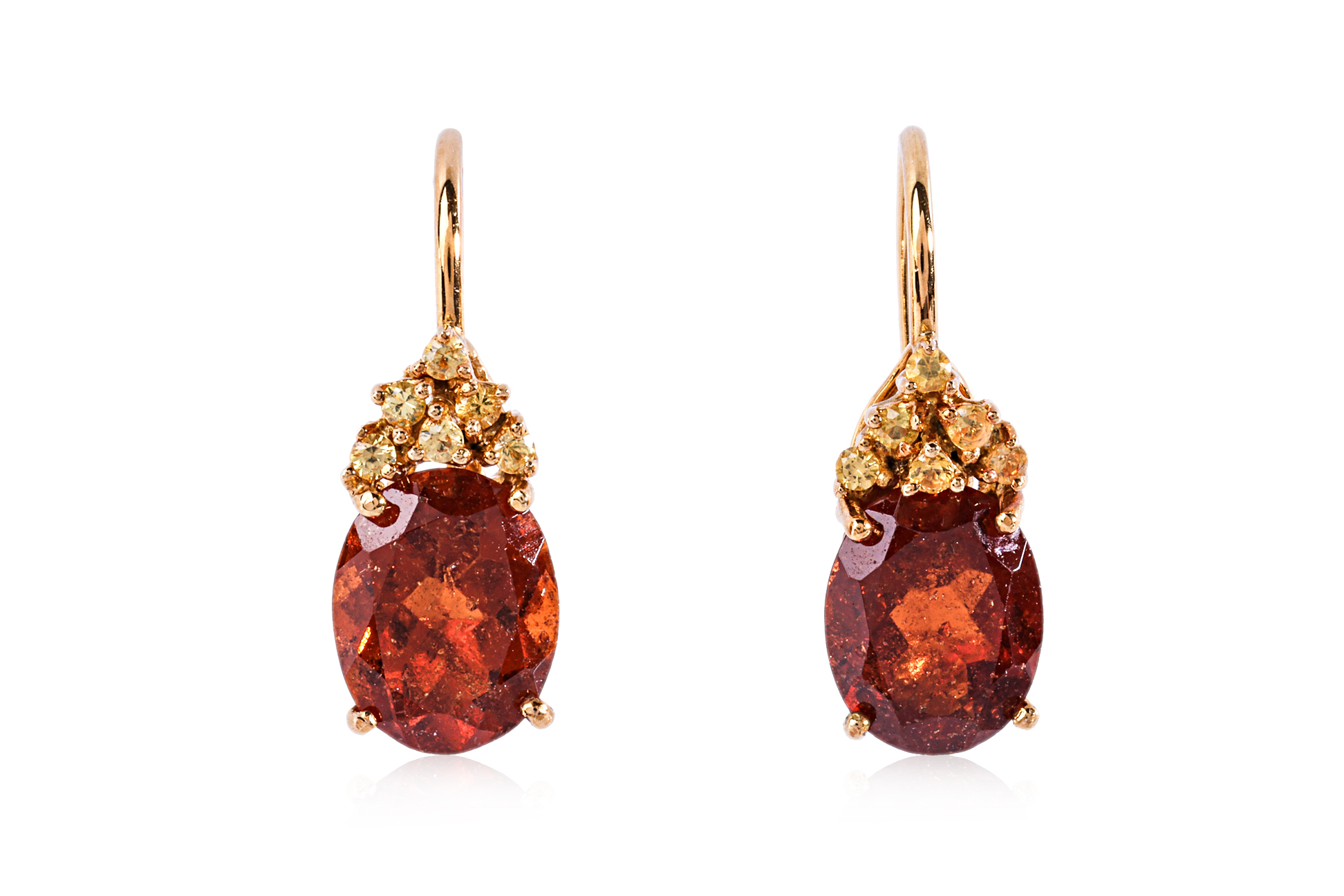 A SUITE OF SPESSARTINE AND YELLOW SAPPHIRE JEWELLERY - Image 4 of 5