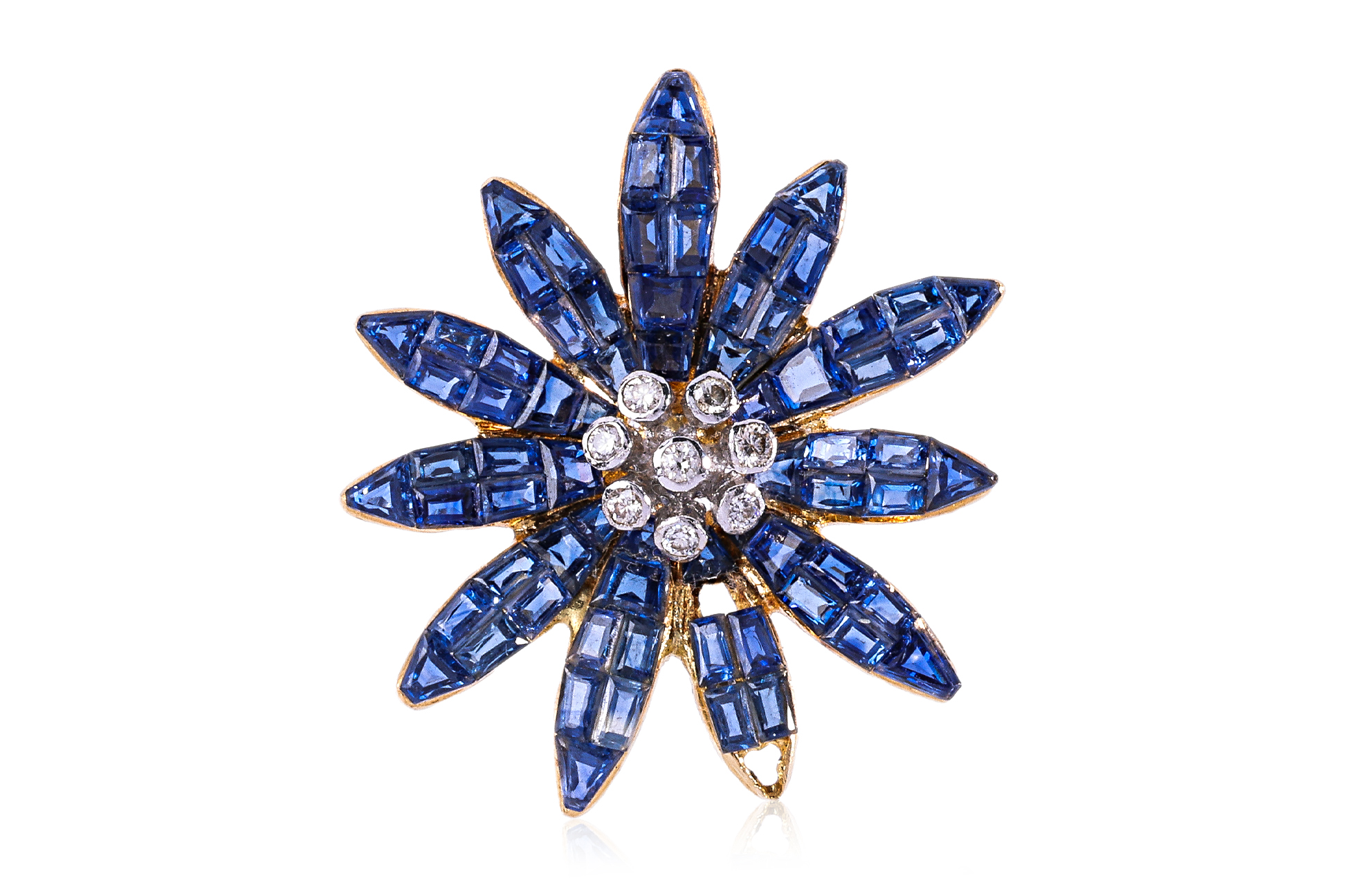 A MYSTERY SET BLUE SAPPHIRE AND DIAMOND PENDANT - Image 2 of 2