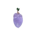 A TYPE A LAVENDER JADEITE AND DIAMOND PENDANT