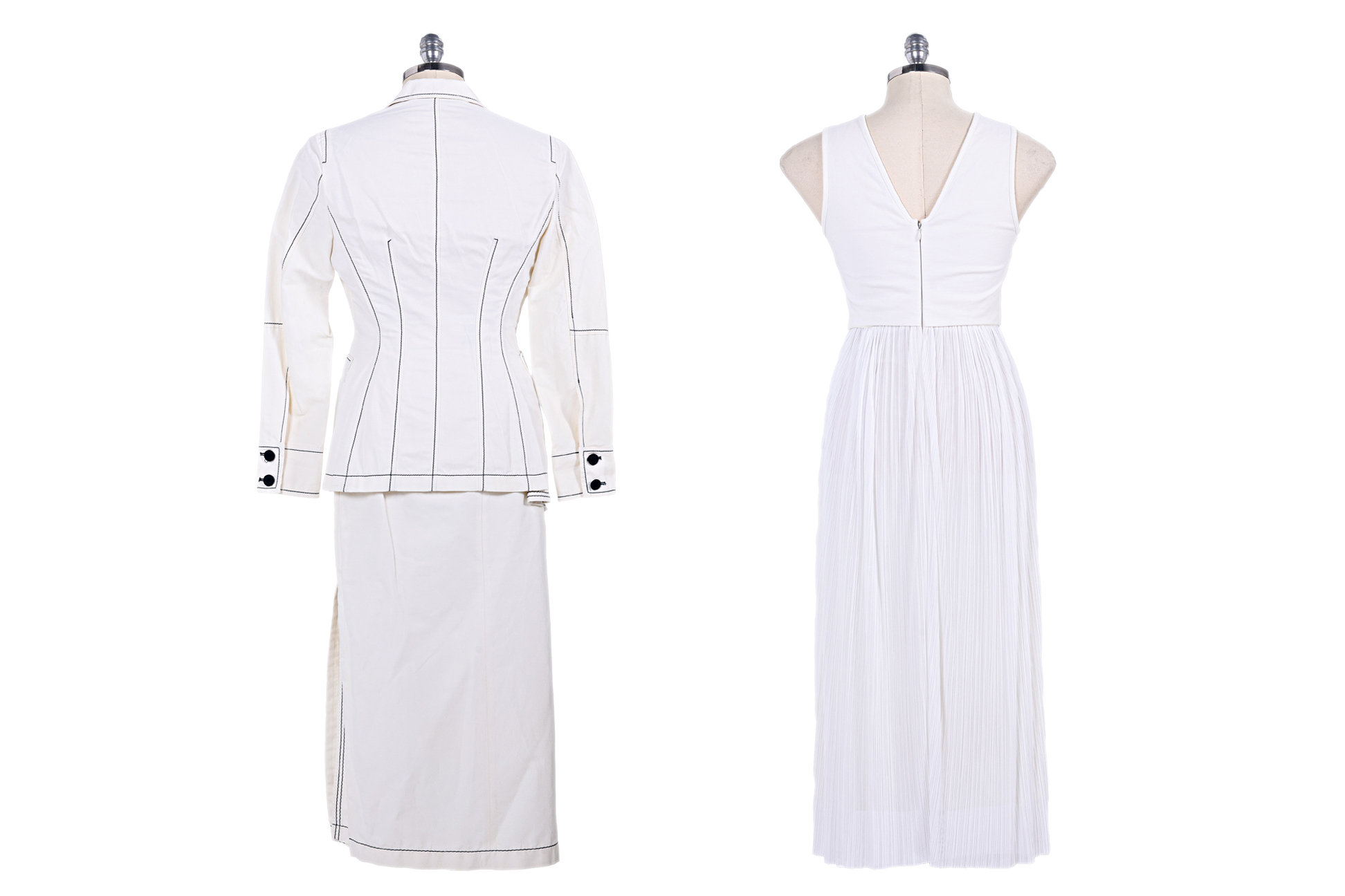 A STELLA MCCARTNEY CONTRAST STITCH SET AND PLEATED DRESS - Image 2 of 15