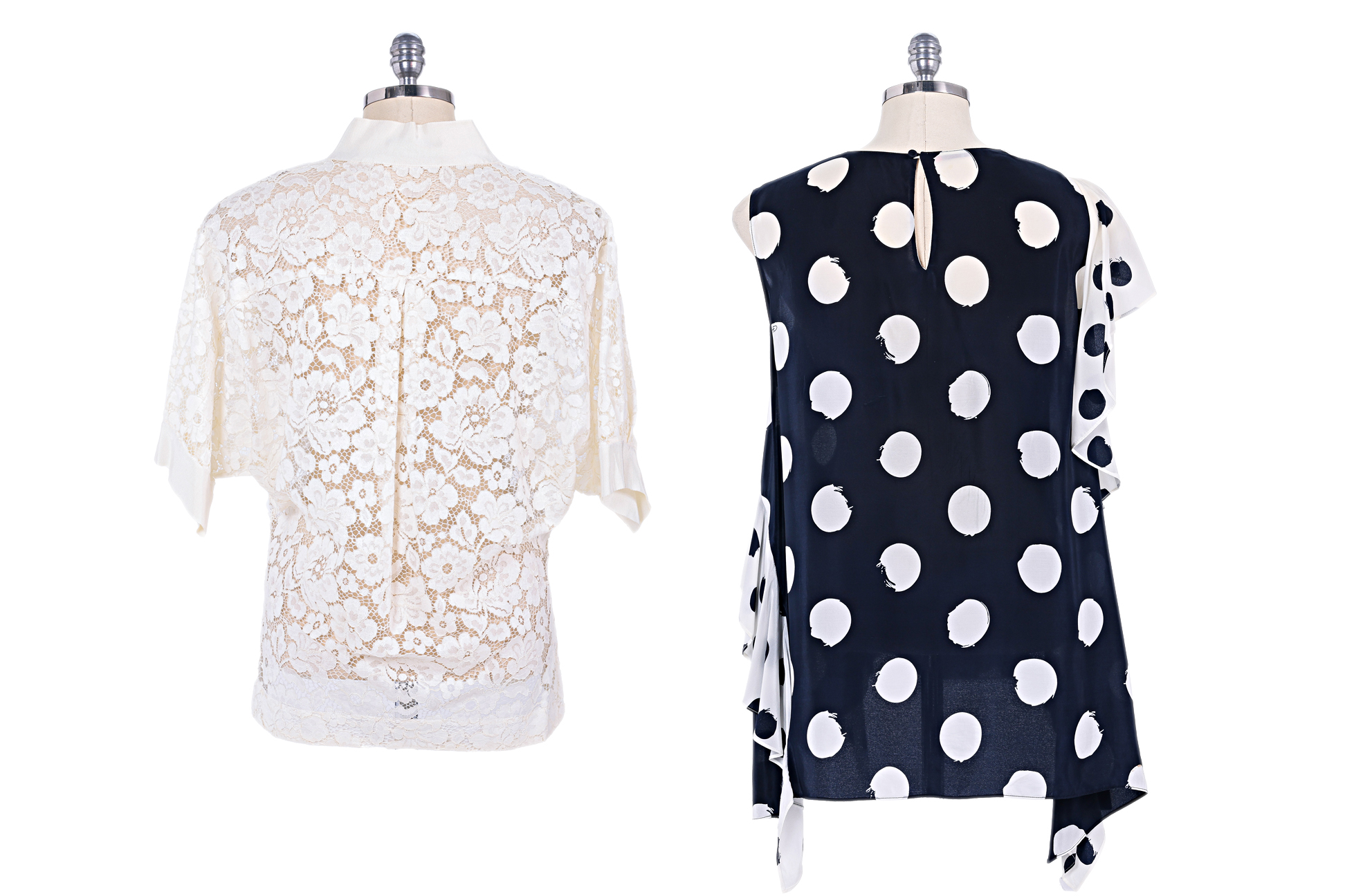 A CH CAROLINA HERRERA LACE COLLARED SHIRT AND PRINTED BLOUSE - Image 2 of 2